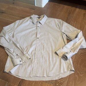 James Perse Men's Gray Button-Up Shirt